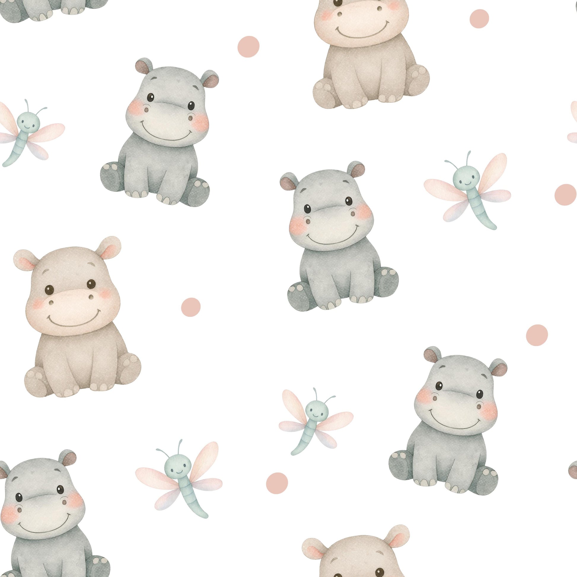 Little Hippos Fabric - Shop now at American Fabric Prints