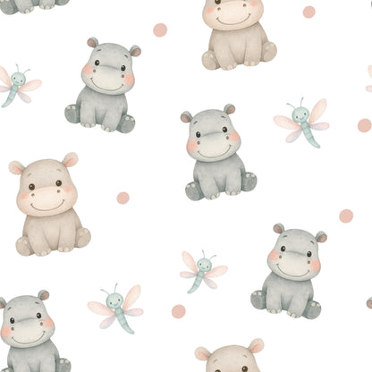 Little Hippos Fabric - Shop now at American Fabric Prints
