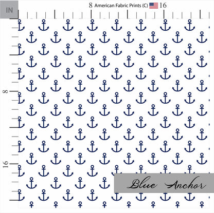 Nautical Anchor Quilt Pattern Fabric. Made in the USA by American Fabric Prints.
