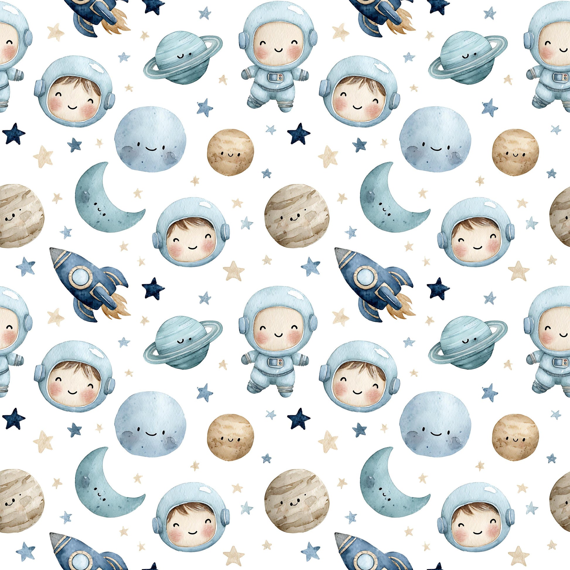 Kids in Space Fabric - Shop now at American Fabric Prints