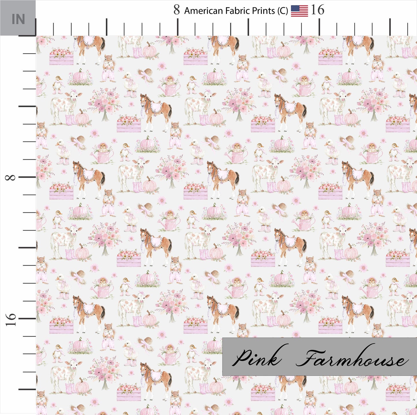 Pink Farmhouse Fabric | Premium Cotton Quilt Fabric | Pink Rustic Cowgirl | Made in the USA | American Fabric Prints | Pink Nursery Fabric
