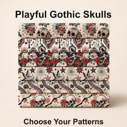 Playful Gothic Skulls Fabric Bundle Set - Shop now at American Fabric Prints