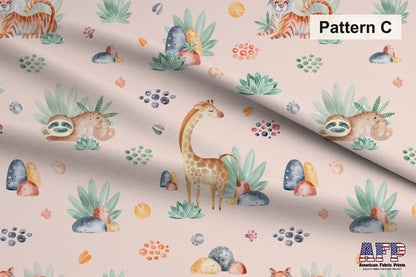 Safari Animals Pink Set. Shop now at American Fabric Prints.