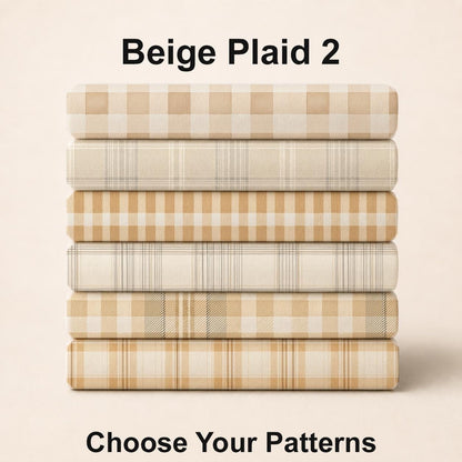 Beige Plaid 2 Fabric Bundle Set - Shop now at American Fabric Prints