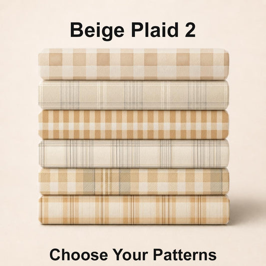 Beige Plaid 2 Fabric Bundle Set - Shop now at American Fabric Prints