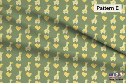 Giraffe Love Fabric Set. Choose Your Patterns. Pattern E Shown. Shop now at American Fabric Prints.
