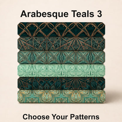 Arabesque Teals 3 Fabric Bundle Set - Shop now at American Fabric Prints