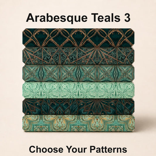 Arabesque Teals 3 Fabric Bundle Set - Shop now at American Fabric Prints