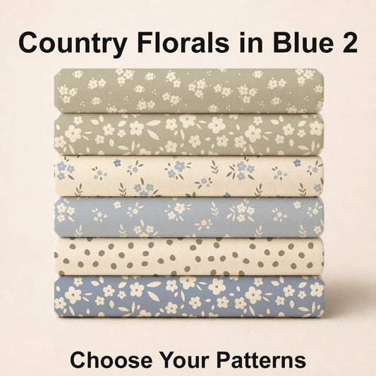 Country Florals in Blue 2 Fabric Bundle Set - Shop now at American Fabric Prints