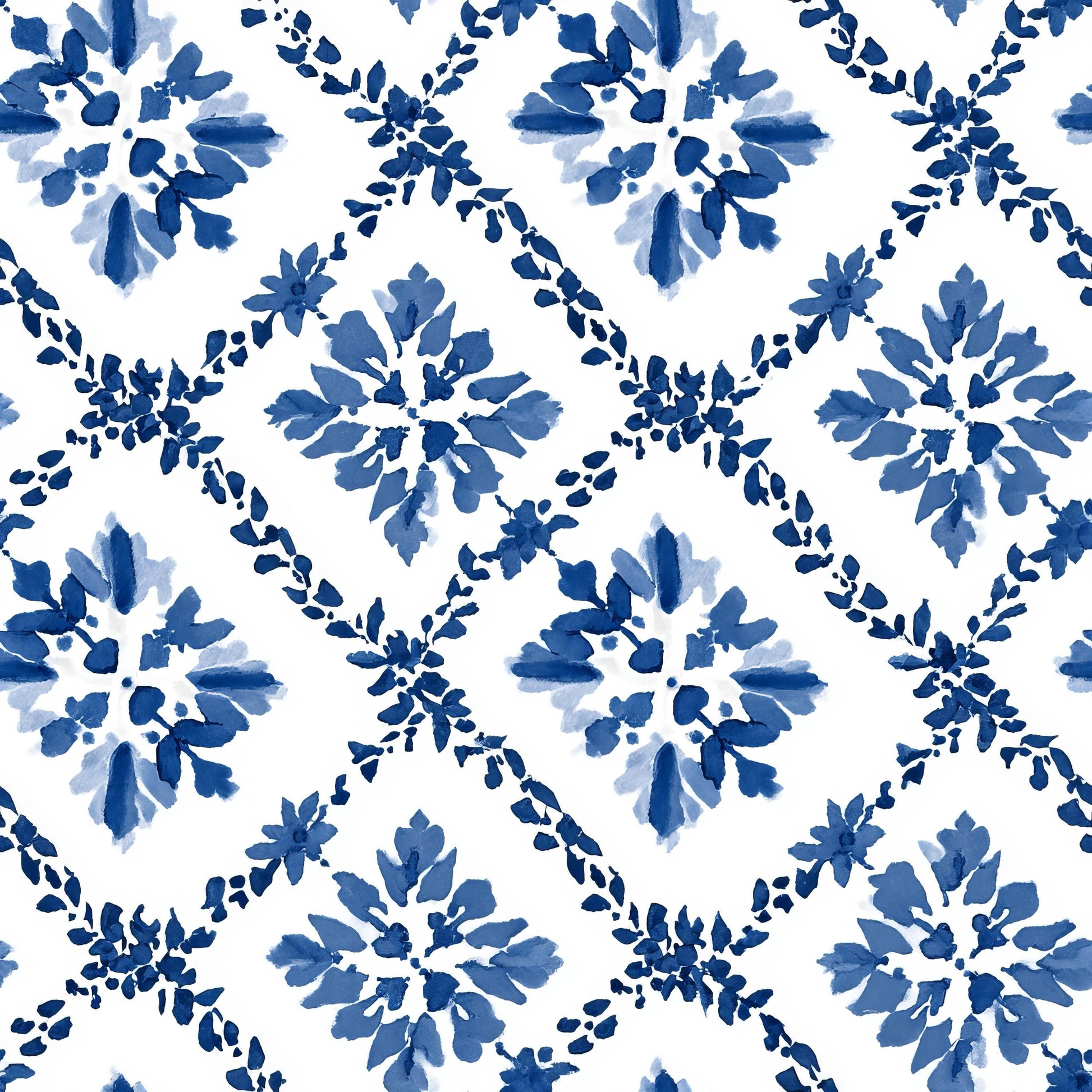Blue Tiles Fabric - Shop now at American Fabric Prints