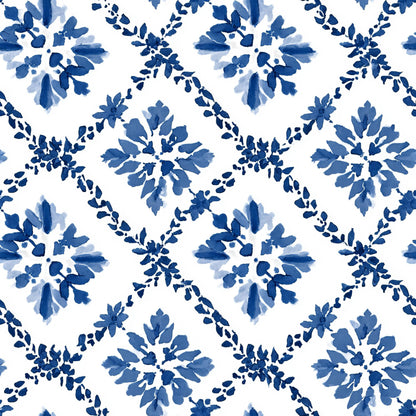 Blue Tiles Fabric - Shop now at American Fabric Prints