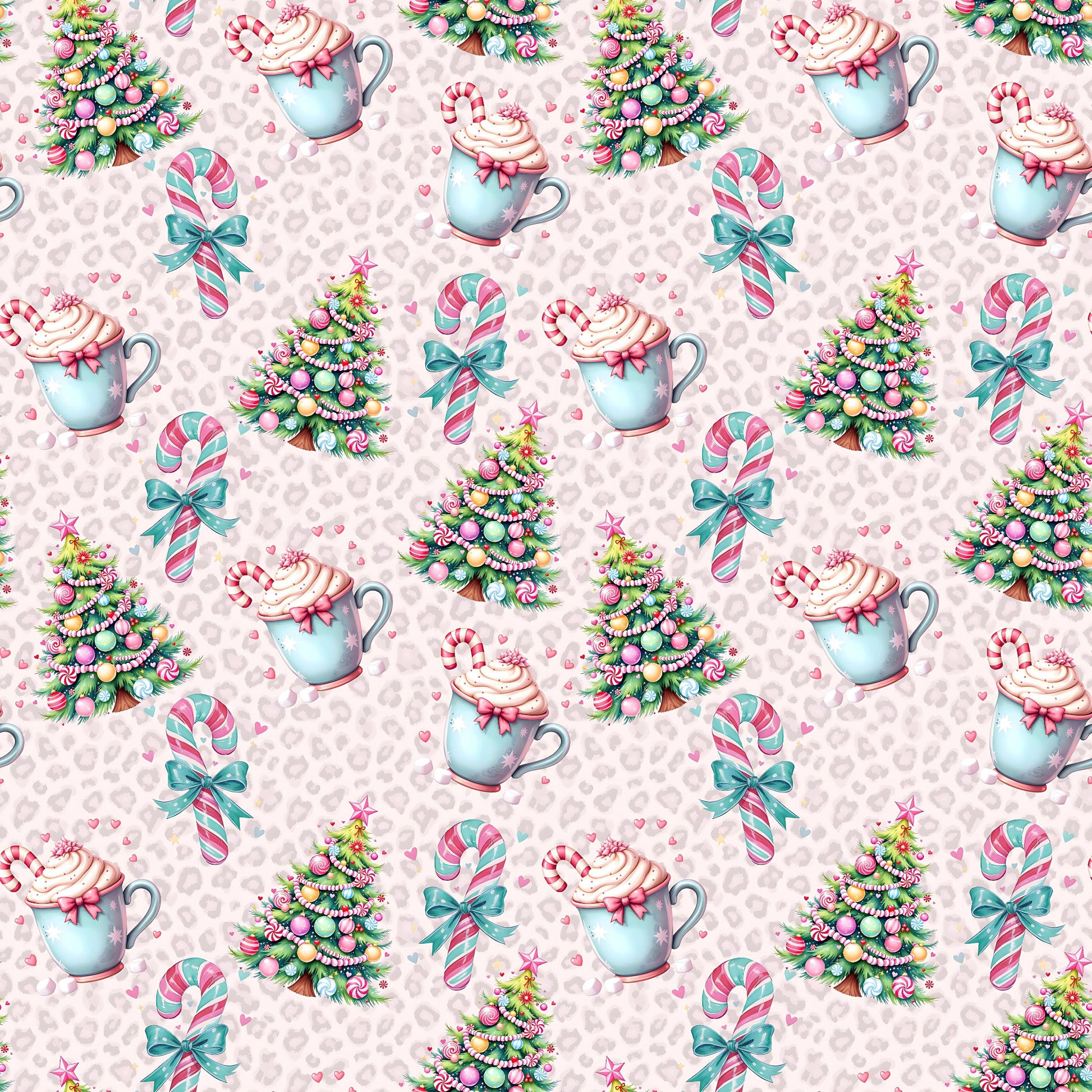 Pink Leopard Print Christmas Fabric - Shop now at American Fabric Prints