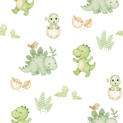 Green Baby Dinosaurs Fabric - Shop now at American Fabric Prints