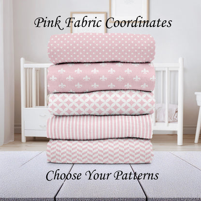 Pink Fabric Coordinates | Pink Nursery Fabric | Pink Quilt Fabric | Victorian Pink Cotton | Nursery Fabric | by American Fabric Prints
