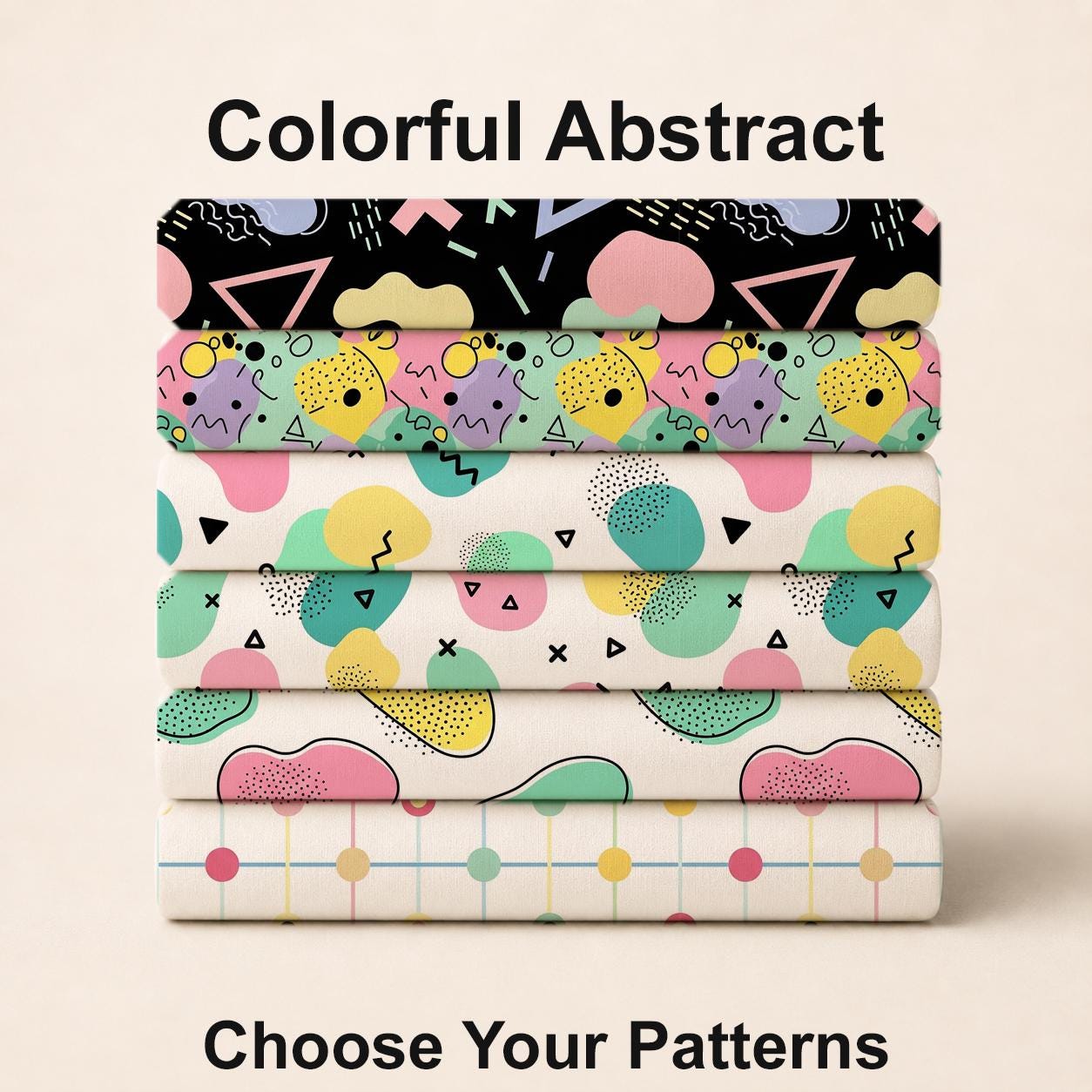 Colorful Abstract Fabric Bundle Set - Shop now at American Fabric Prints