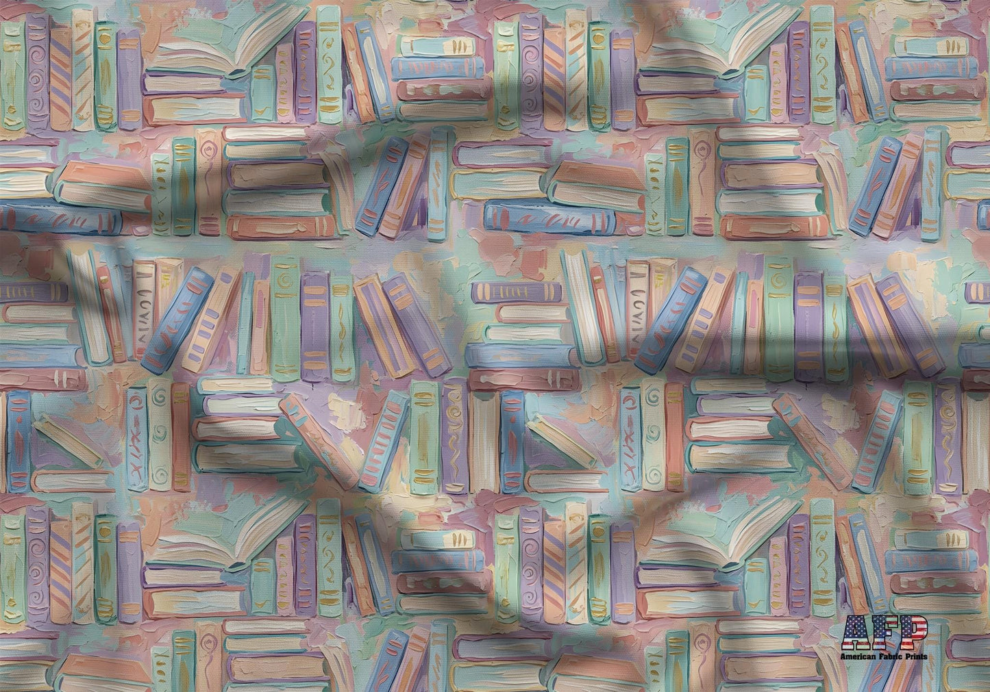 Pastel Books Fabric - Shop now at American Fabric Prints