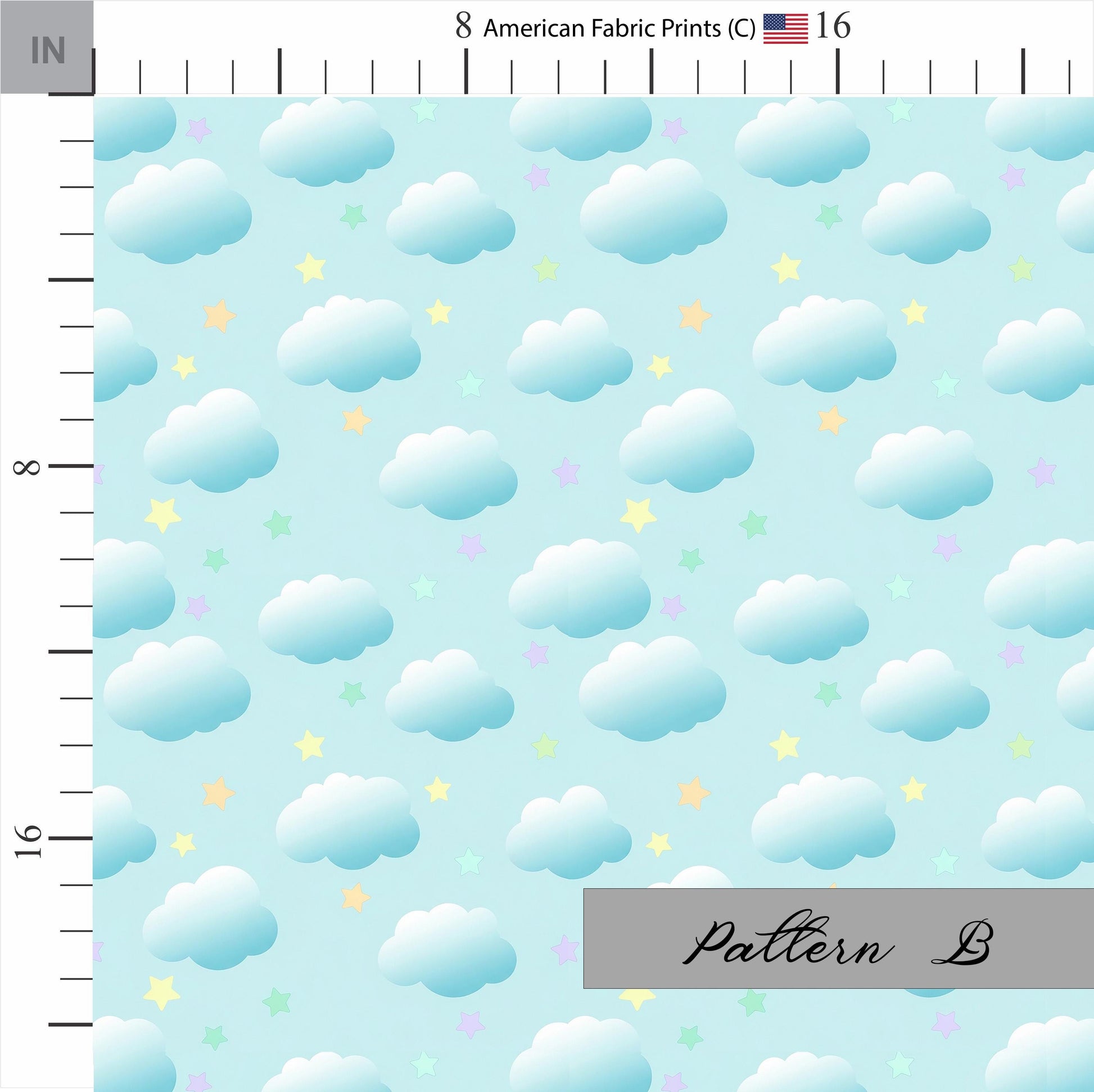 Clouds and Stars Cotton Fabric. Shop now at American Fabric Prints.