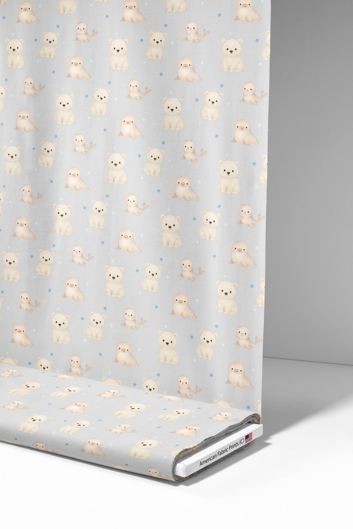 Little Polar Bears and Seals Fabric - Shop now at American Fabric Prints