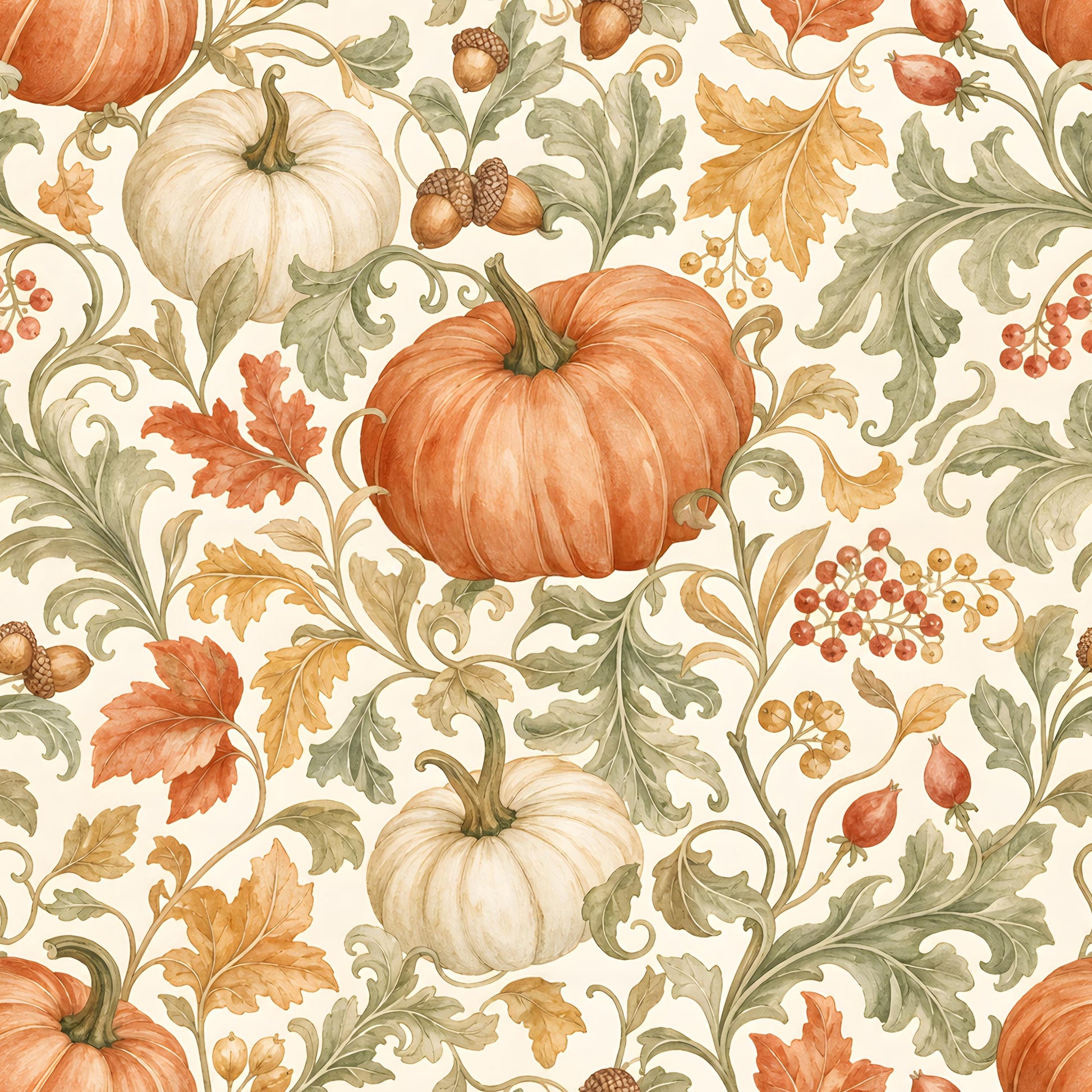 Autumn Pumpkins Fabric - Shop now at American Fabric Prints