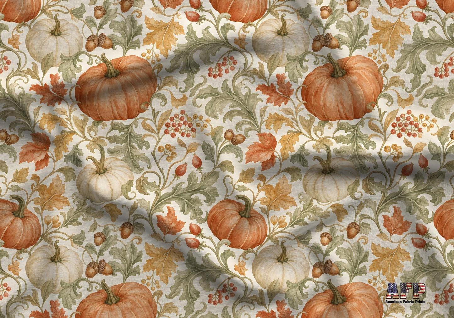 Autumn Pumpkins Fabric - Shop now at American Fabric Prints