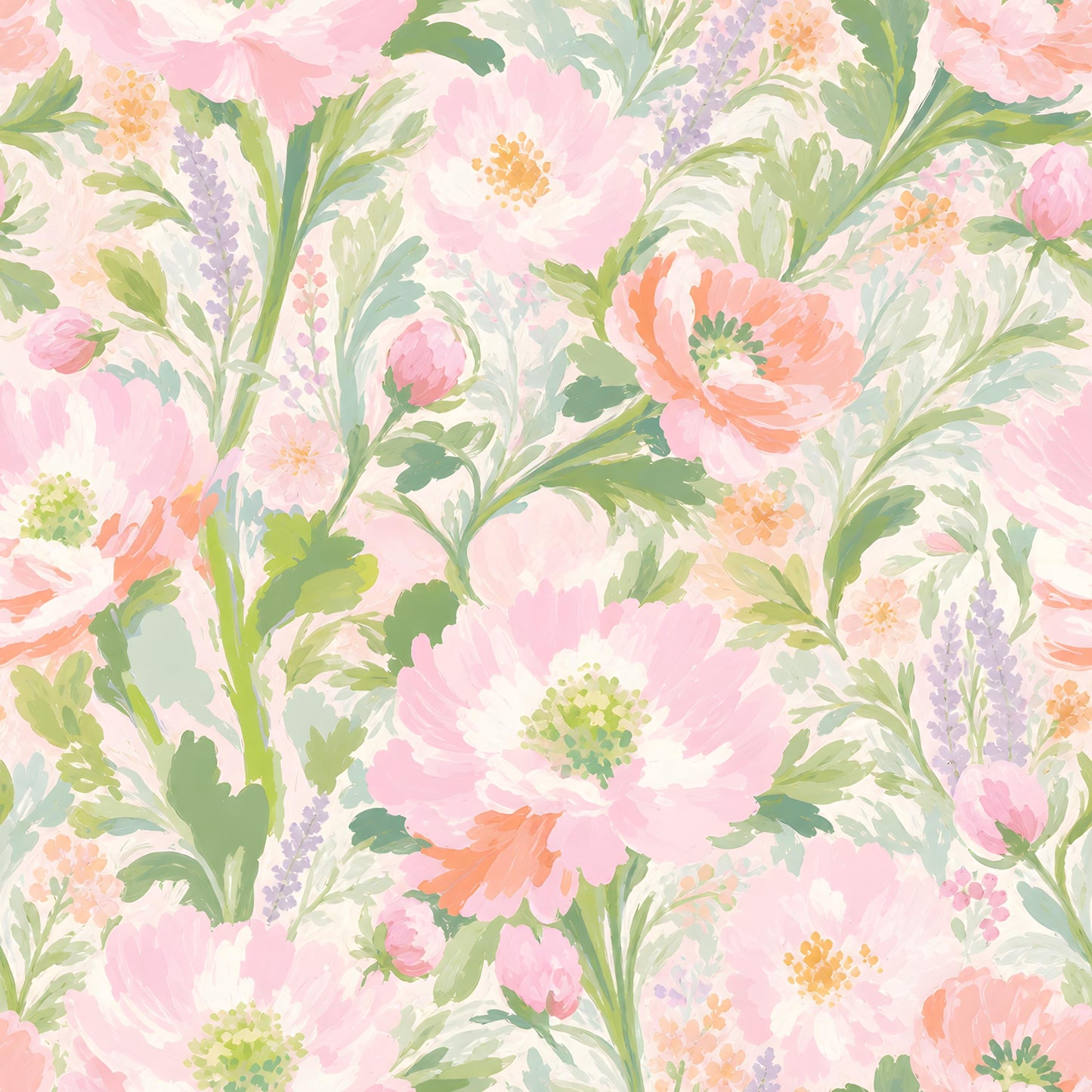 Pastel Floral Meadow Fabric - Shop now at American Fabric Prints