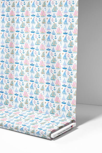 Preppy Boats Fabric - Shop now at American Fabric Prints