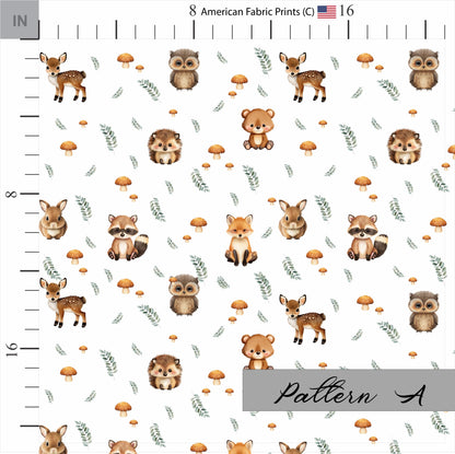 Woodland Animals Fabric | Sage Green | Gender Neutral Quilt Fabric | Forest Animals | Nursery Fabric | Baby Fabric | Cotton Fabric |
