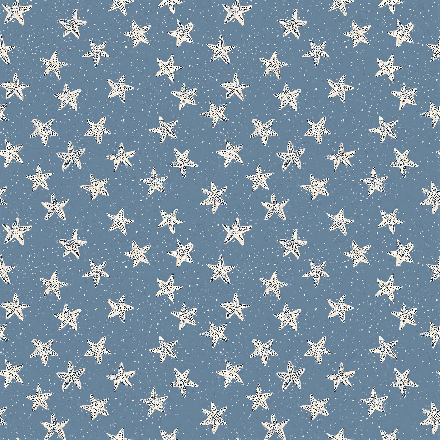 Blue Coastal Cowgirl Starfish Fabric - Shop now at American Fabric Prints