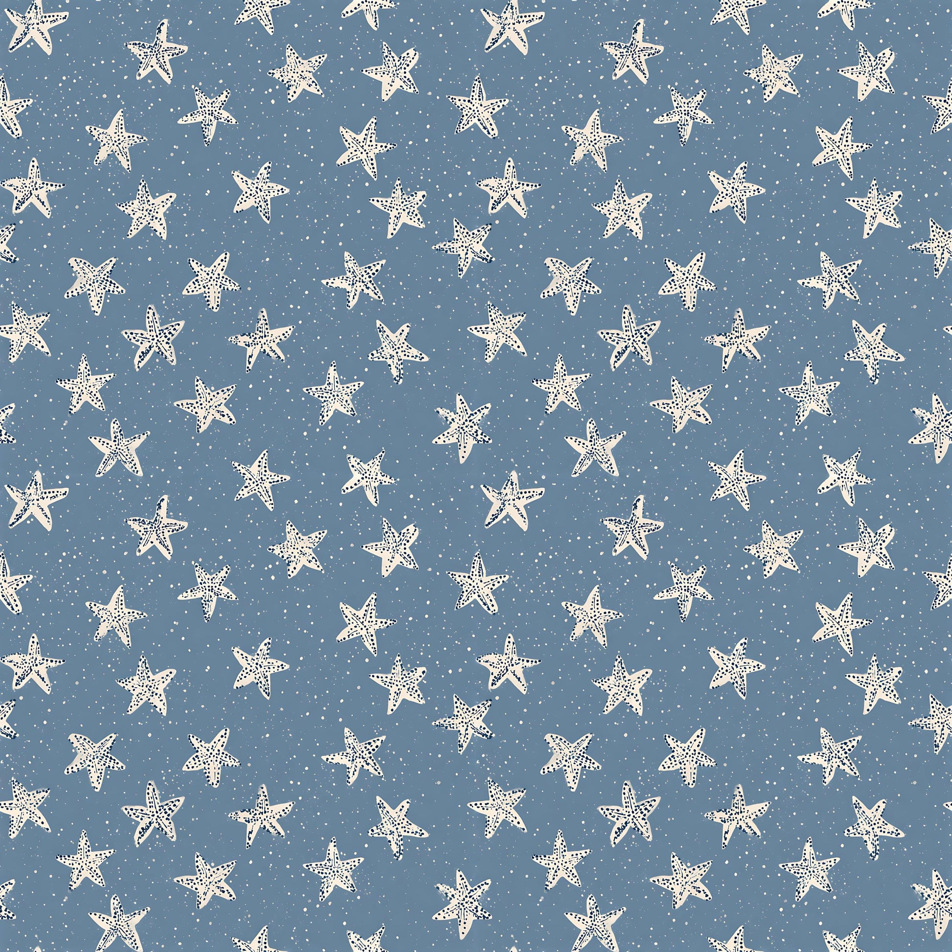 Blue Coastal Cowgirl Starfish Fabric - Shop now at American Fabric Prints