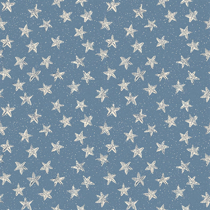 Blue Coastal Cowgirl Starfish Fabric - Shop now at American Fabric Prints