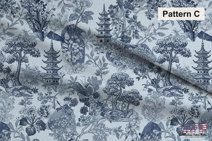 Blue French Toile 2 Fabric Bundle Set - Shop now at American Fabric Prints