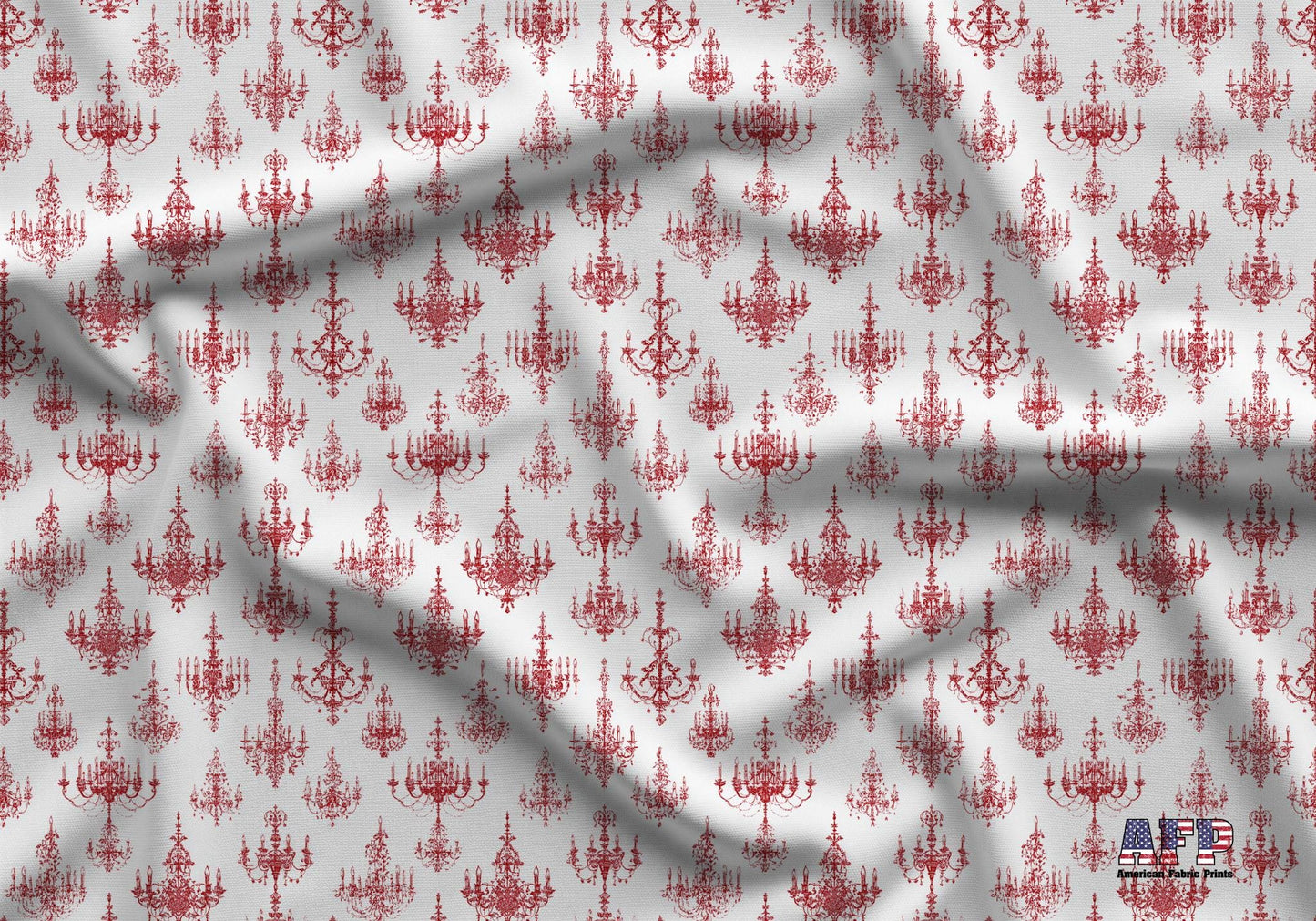 Red French Country Lanterns Fabric - Shop now at American Fabric Prints