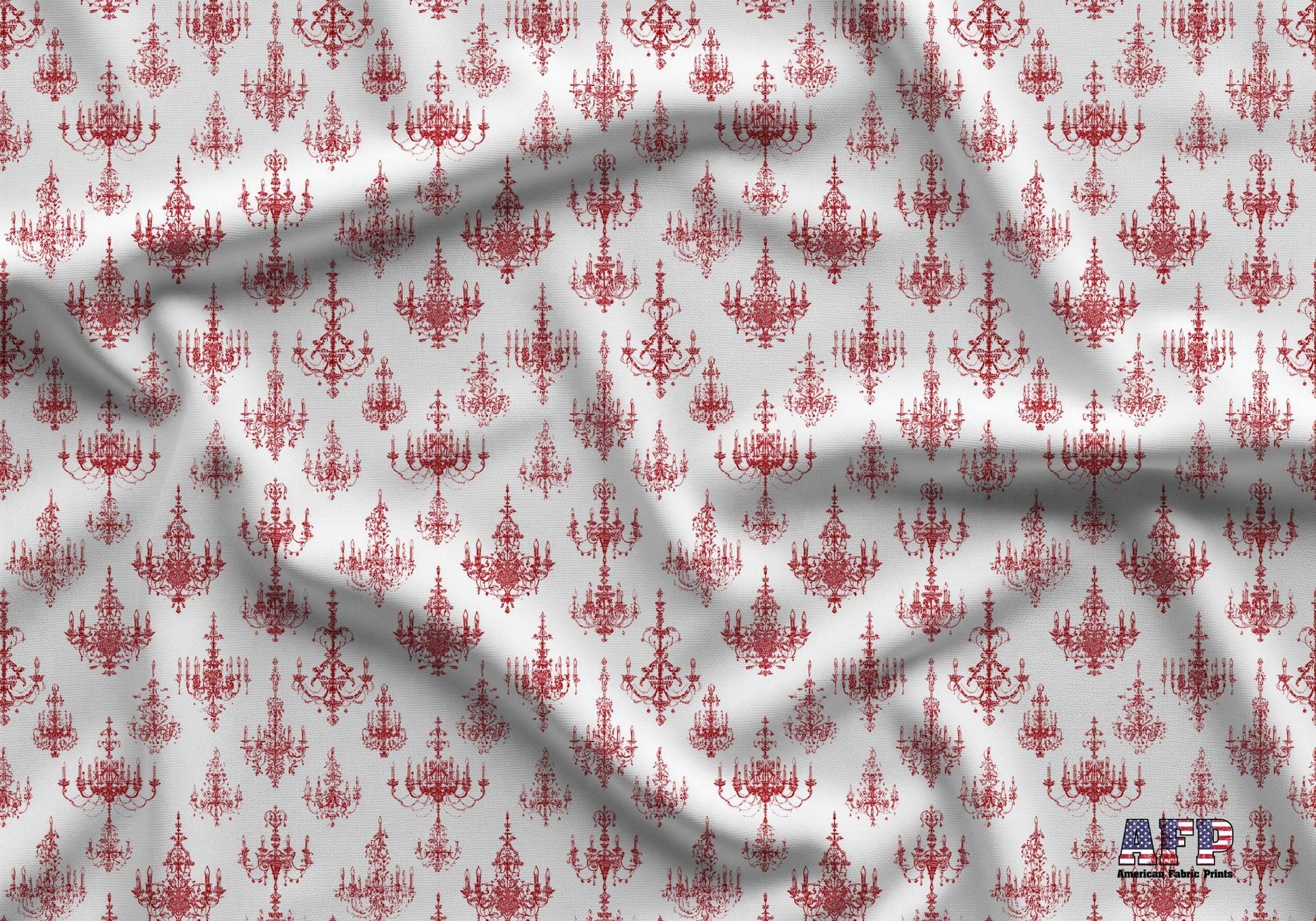 Red French Country Lanterns Fabric - Shop now at American Fabric Prints