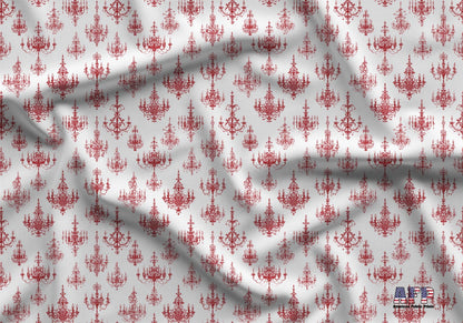 Red French Country Lanterns Fabric - Shop now at American Fabric Prints