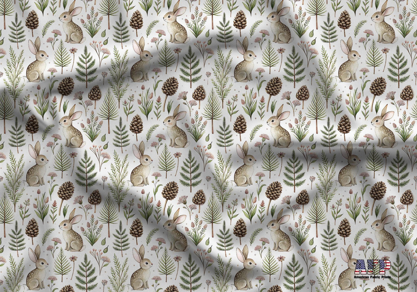 Woodland Bunnys Fabric - Shop now at American Fabric Prints