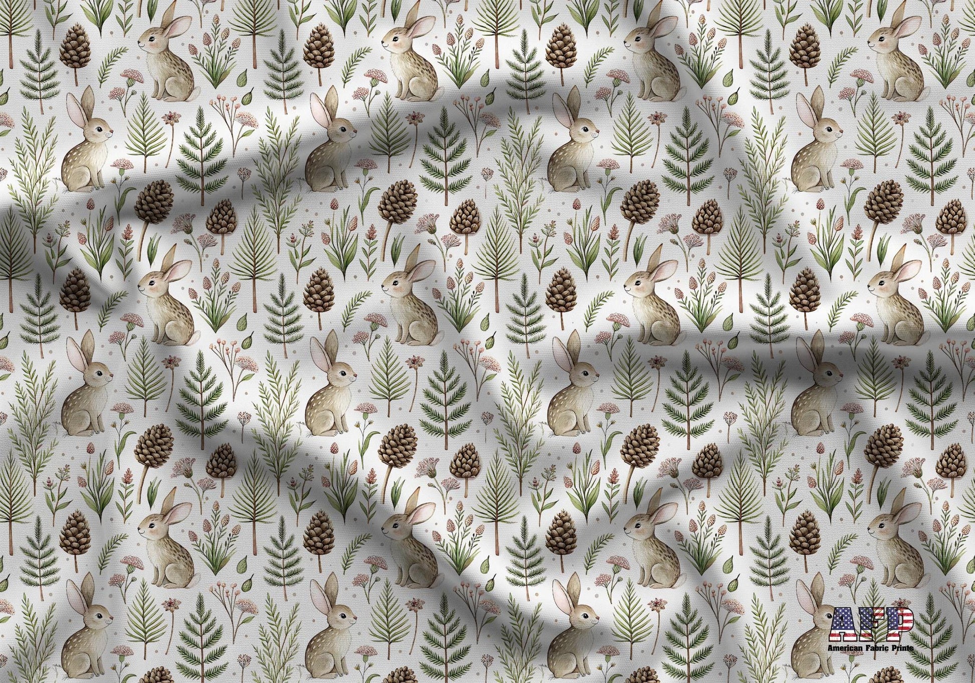 Woodland Bunnys Fabric - Shop now at American Fabric Prints