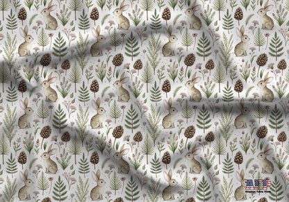 Woodland Bunnys Fabric - Shop now at American Fabric Prints