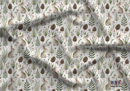 Woodland Bunnys Fabric - Shop now at American Fabric Prints