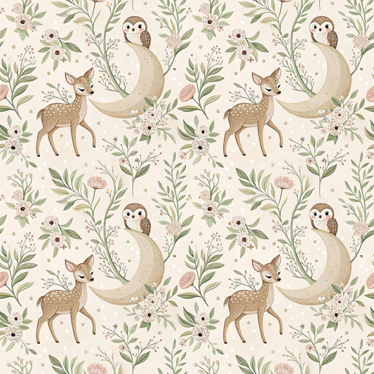 Deer+Owl Fabric - Shop now at American Fabric Prints