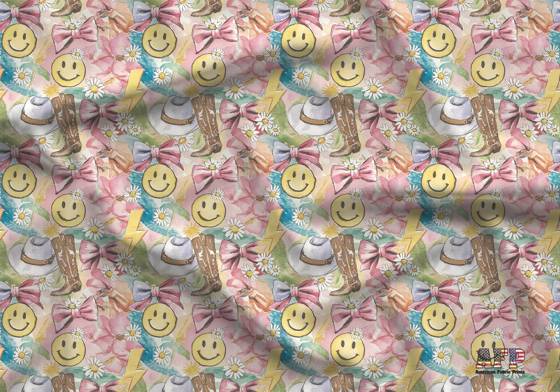 Preppy Groovy Country Fabric - Shop now at American Fabric Prints