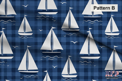 Blue Sailboat 3 Fabric Bundle Set - Shop now at American Fabric Prints