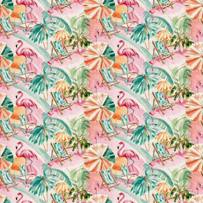 Preppy Watercolor Paradise Fabric - Shop now at American Fabric Prints