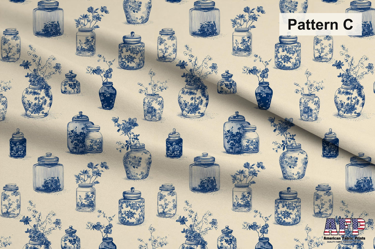 Blue Vases Fabric Bundle Set - Shop now at American Fabric Prints