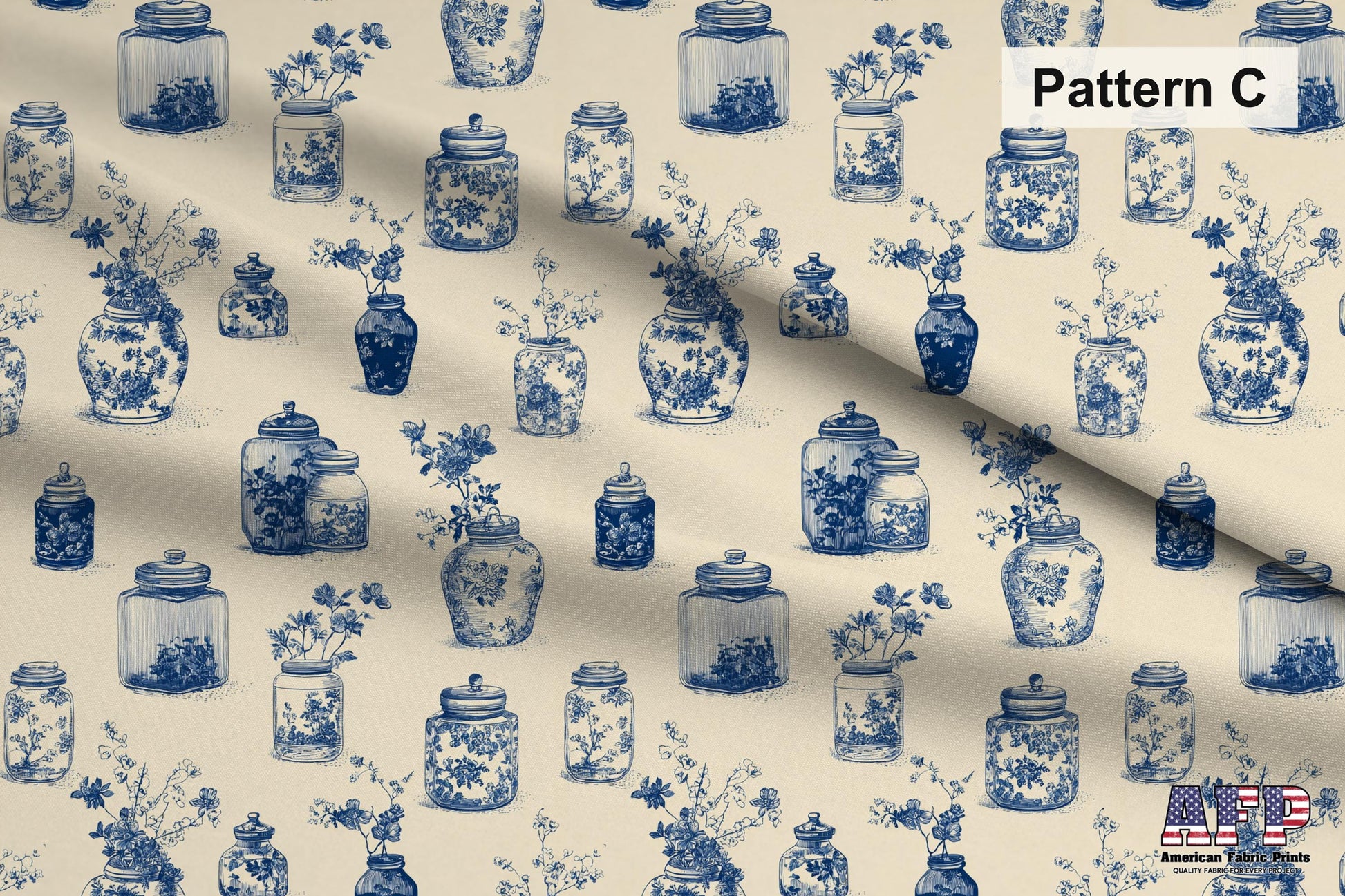 Blue Vases Fabric Bundle Set - Shop now at American Fabric Prints