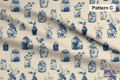 Blue Vases Fabric Bundle Set - Shop now at American Fabric Prints