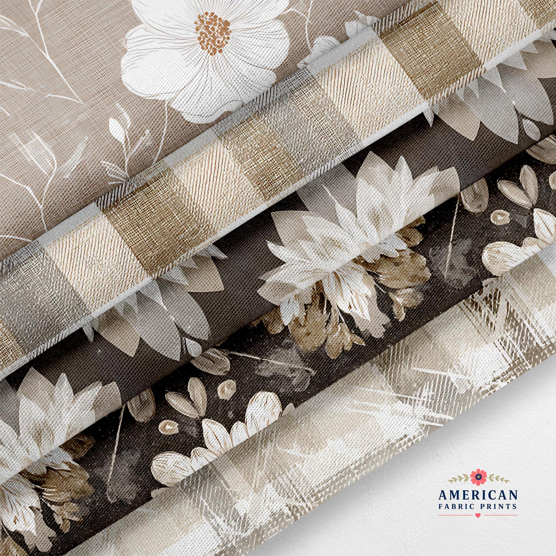 Neutral Boho 2 Fabric Bundle Set - Shop now at American Fabric Prints