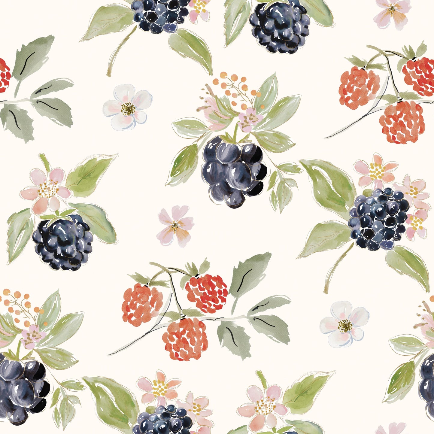 Blackberry and Raspberry Fabric - Shop now at American Fabric Prints