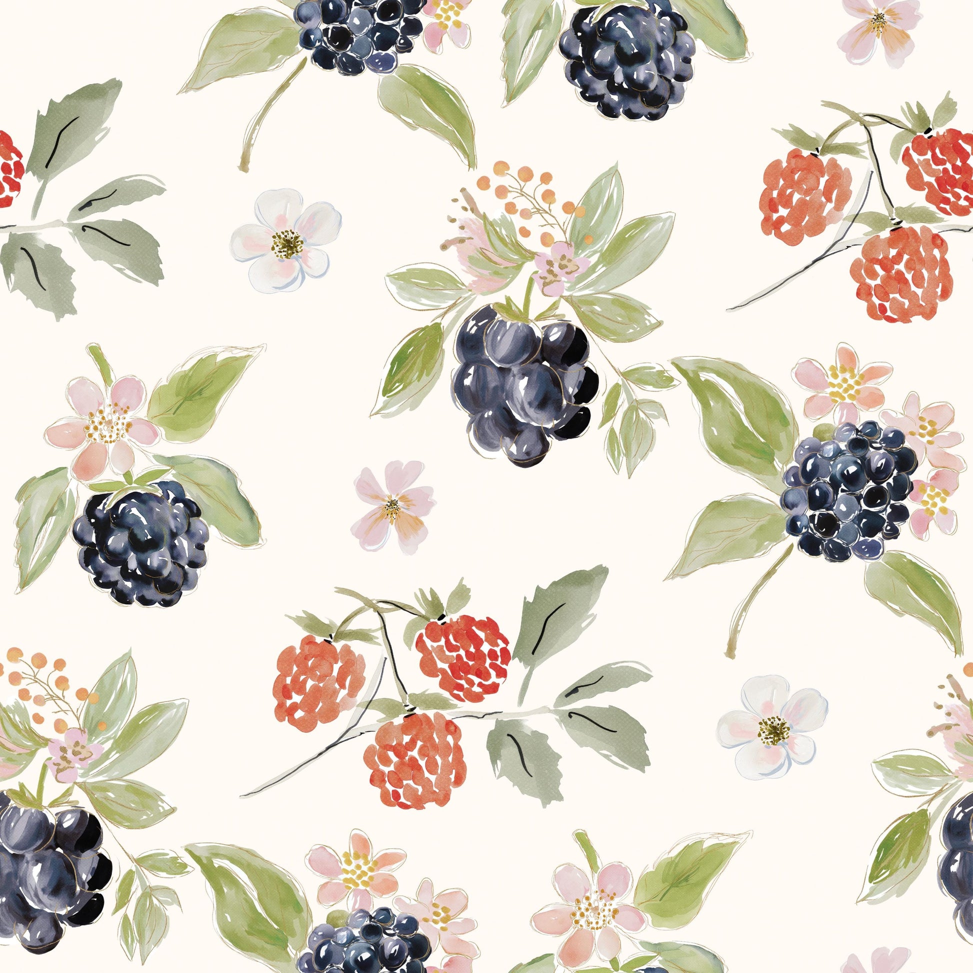 Blackberry and Raspberry Fabric - Shop now at American Fabric Prints
