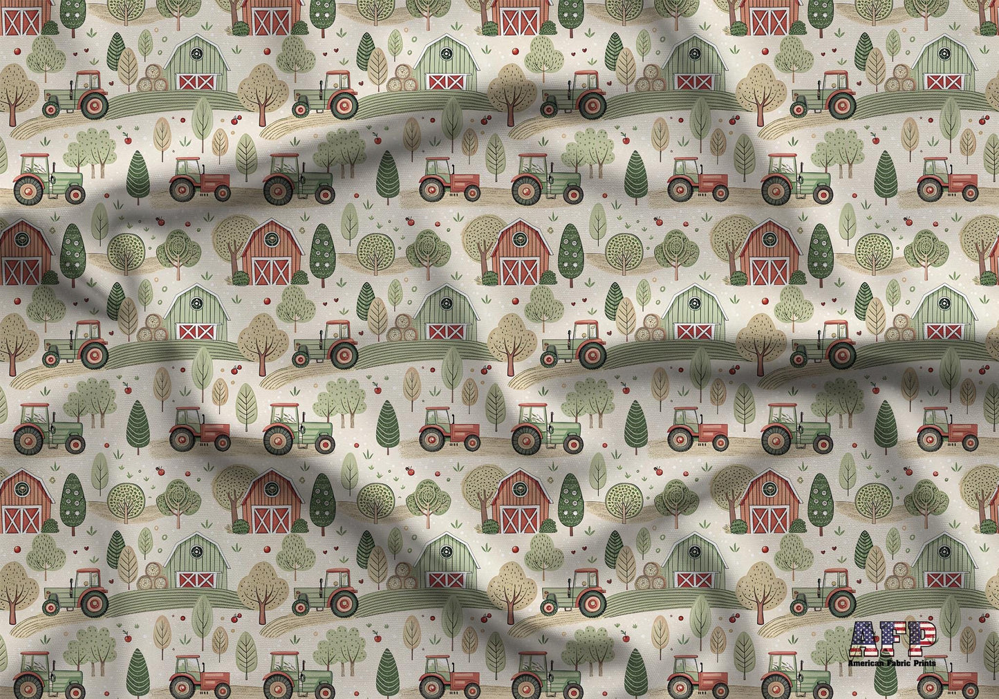 Tractors on the Field Fabric - Shop now at American Fabric Prints
