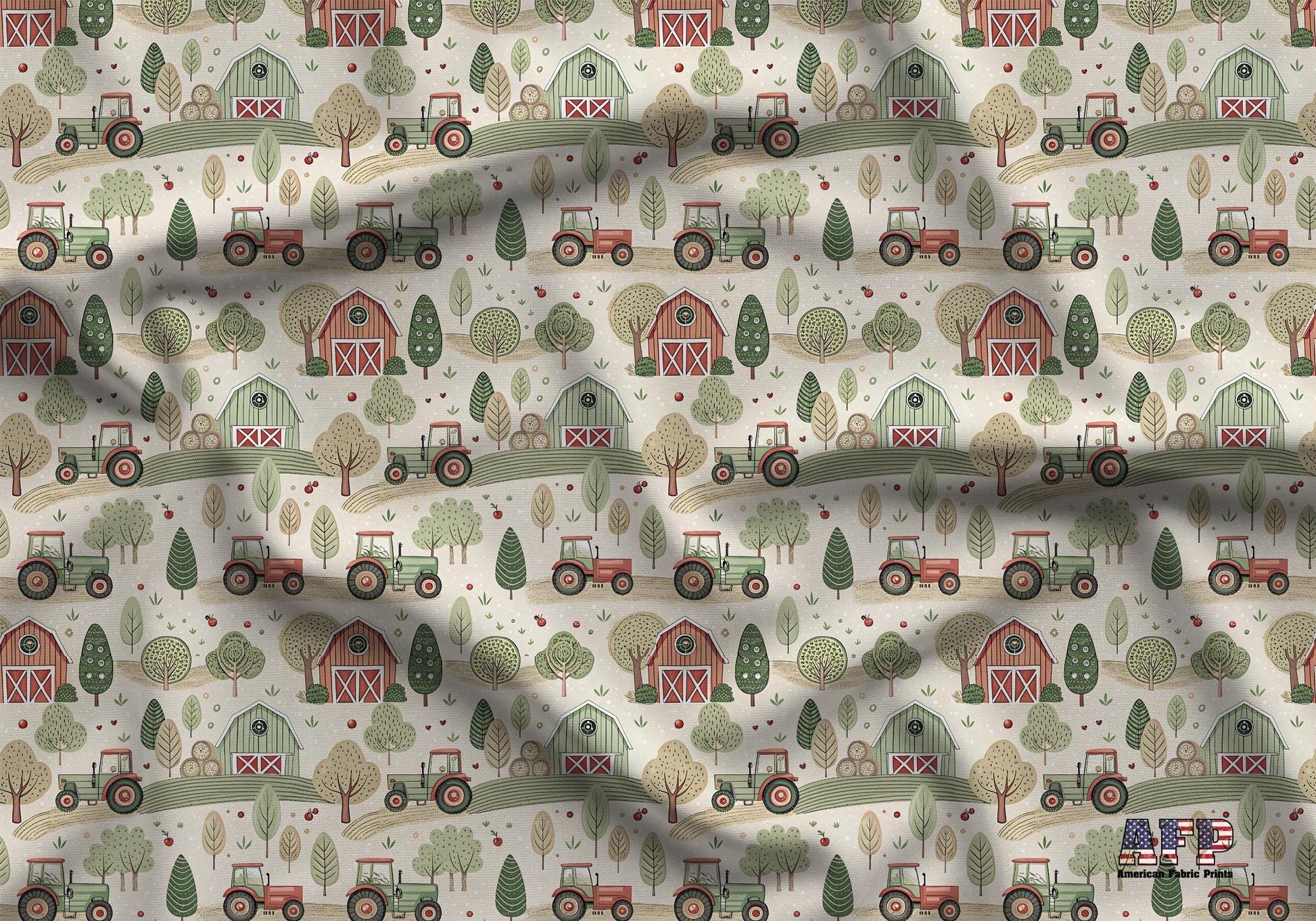 Tractors on the Field Fabric - Shop now at American Fabric Prints